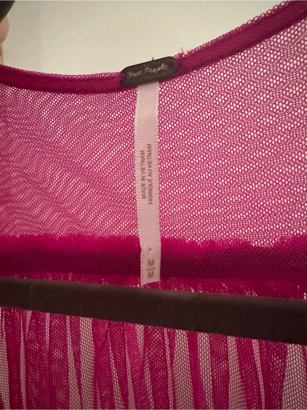 Free People Sheer Ruffle Crop Top - Hot Pink